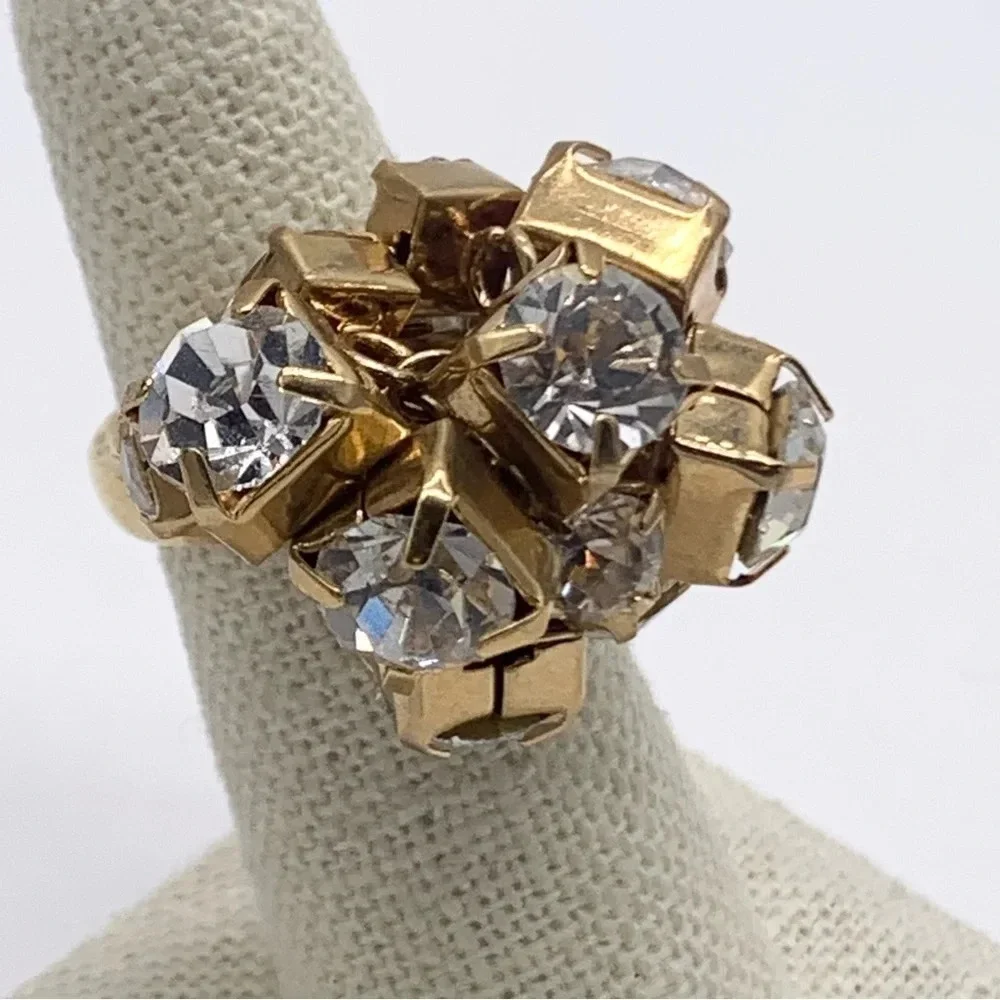 J. Crew Jeweled Bauble Gold Ring 5